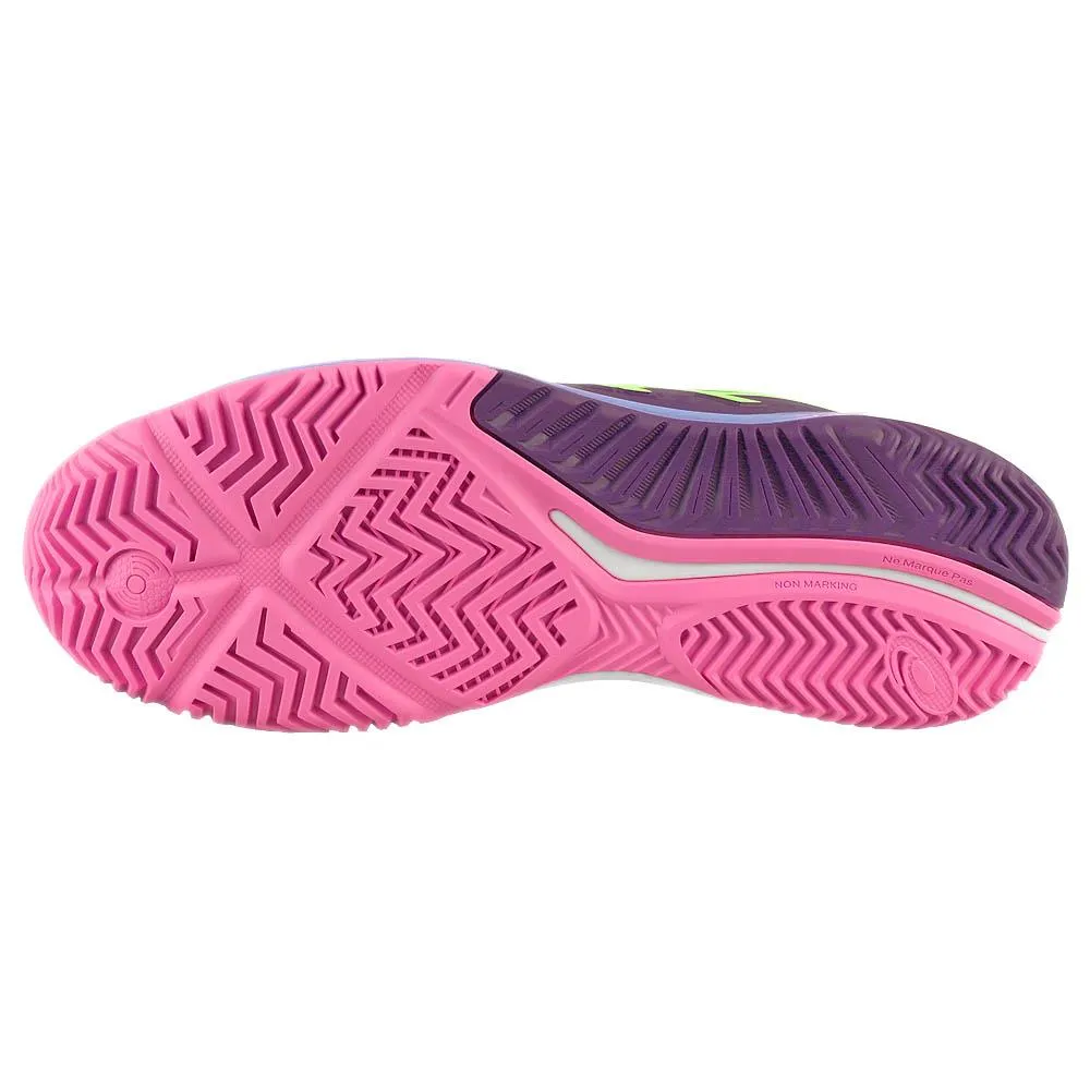 Durable Traction Asics Women's Gel-Resolution 9 - Padel - Deep Mauve/Lime Green