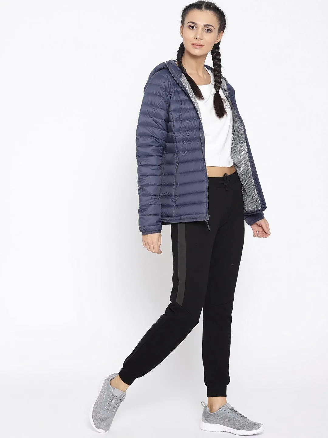 Columbia Women Blue Alpha Trail Down Hooded Jacket Eco Friendly Textile Cool Weather