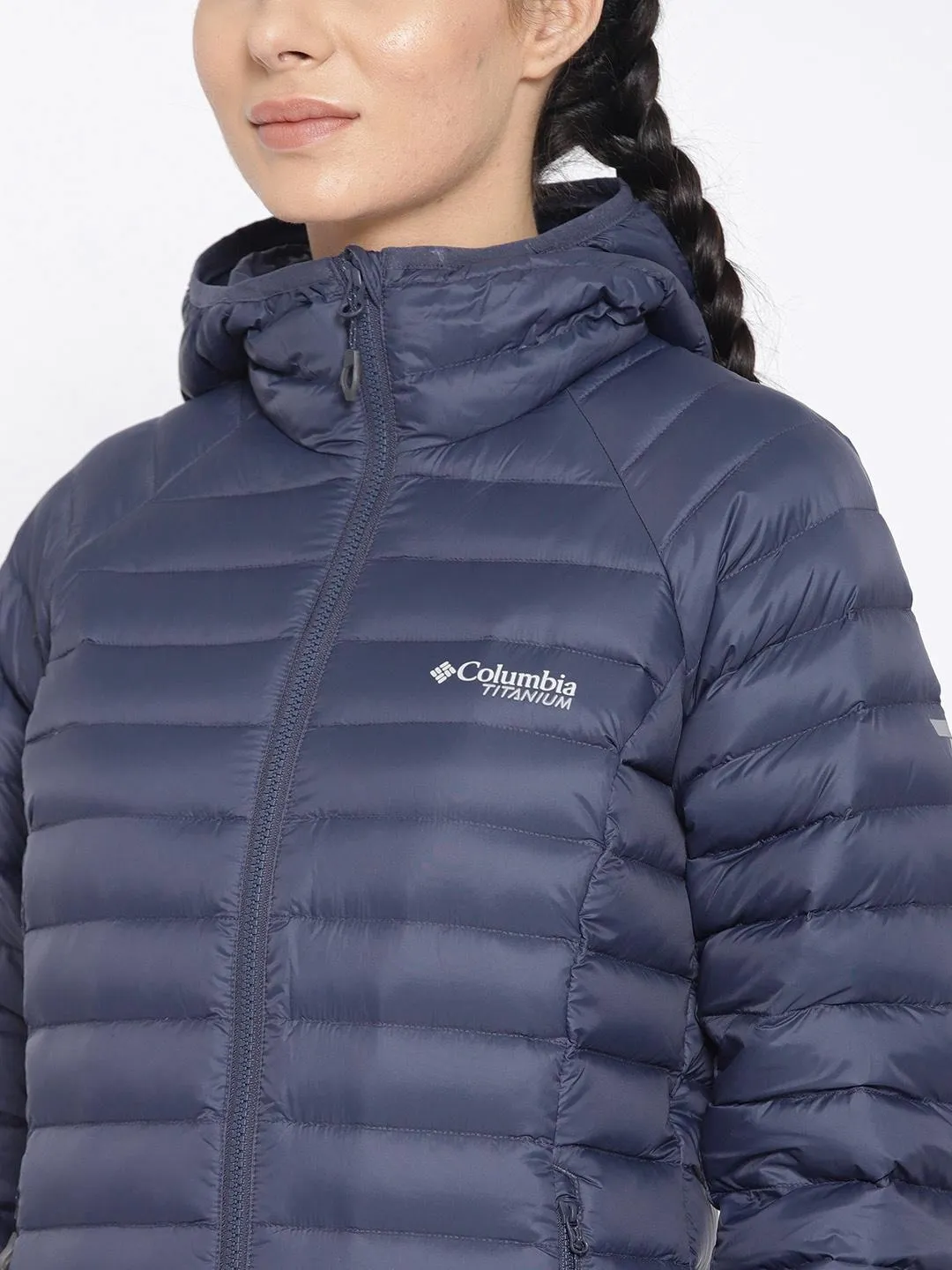 Present Columbia Women Blue Alpha Trail Down Hooded Jacket