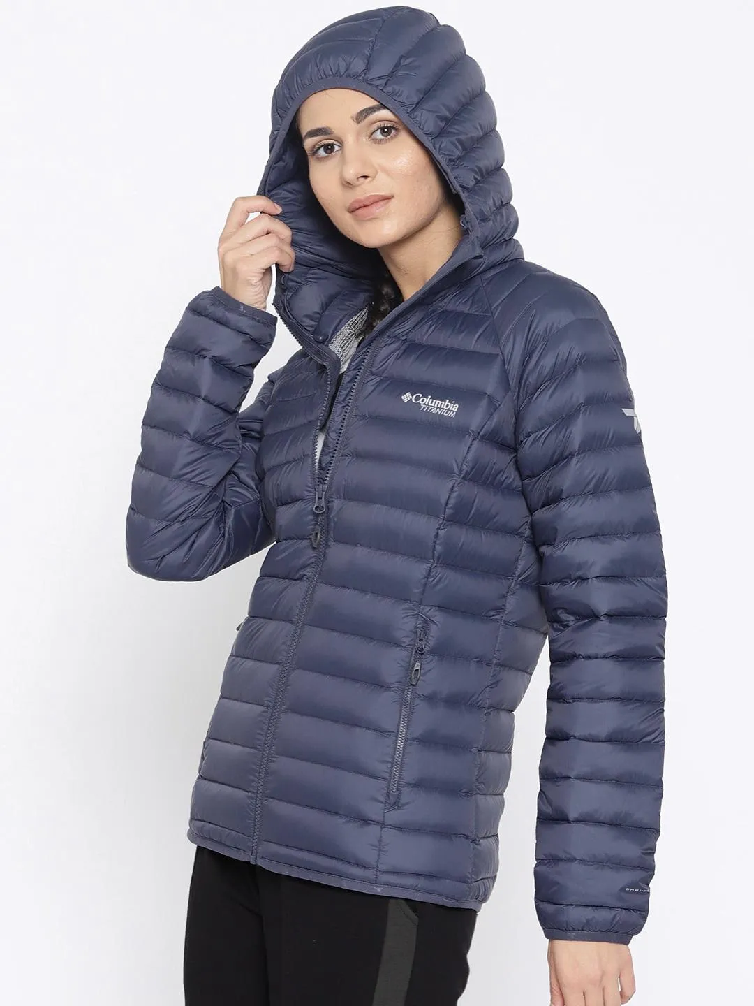 Involve Base Insulation Columbia Women Blue Alpha Trail Down Hooded Jacket