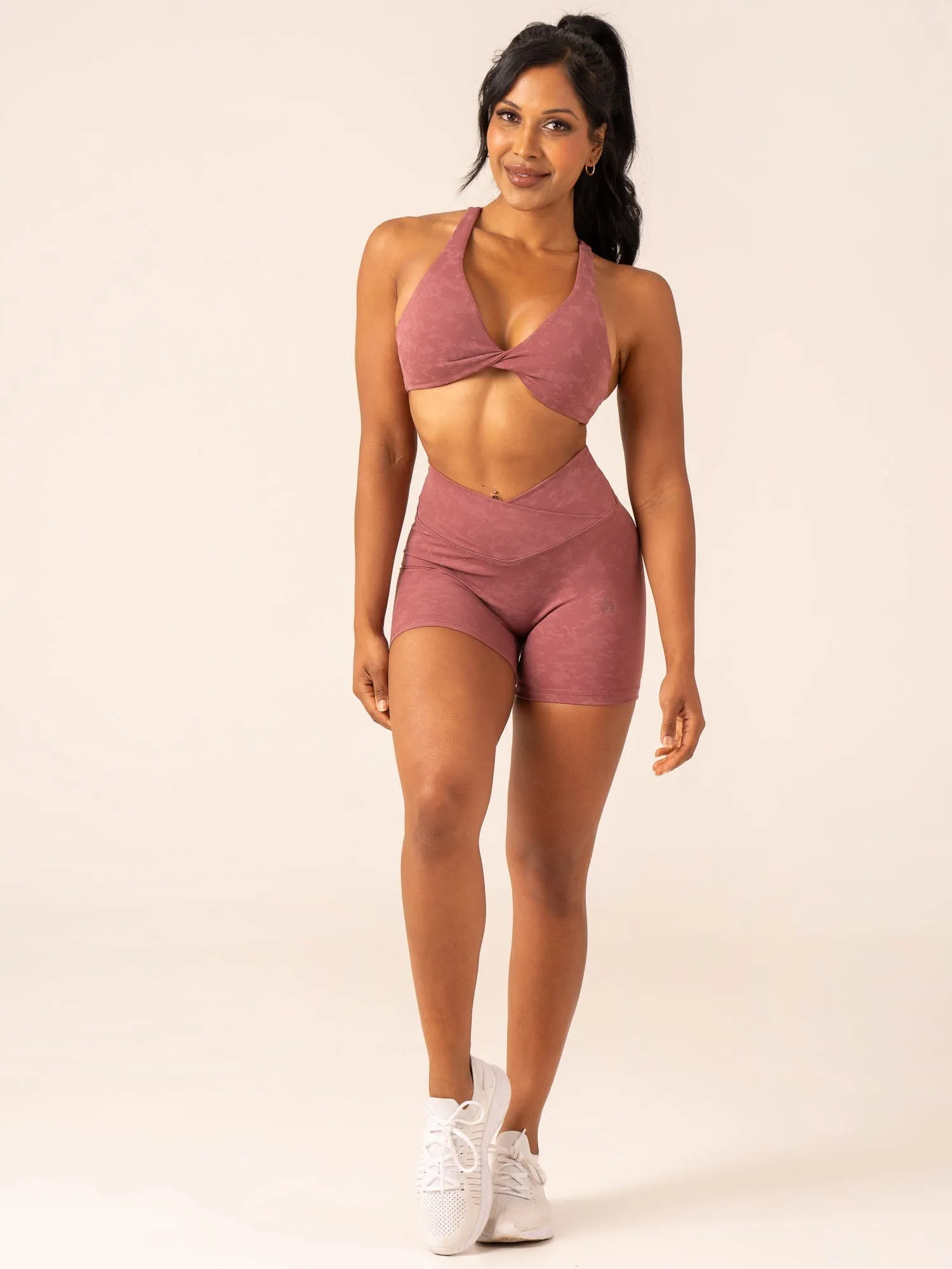 NKD Stonewash Twist Sports Bra - Boysenberry Stonewash Anti-static