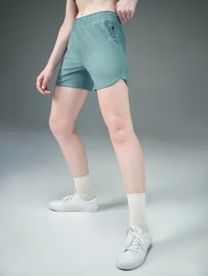 Women Solid Regular Fit Shorts with TS FLEXI Casual Fit Design sequined details