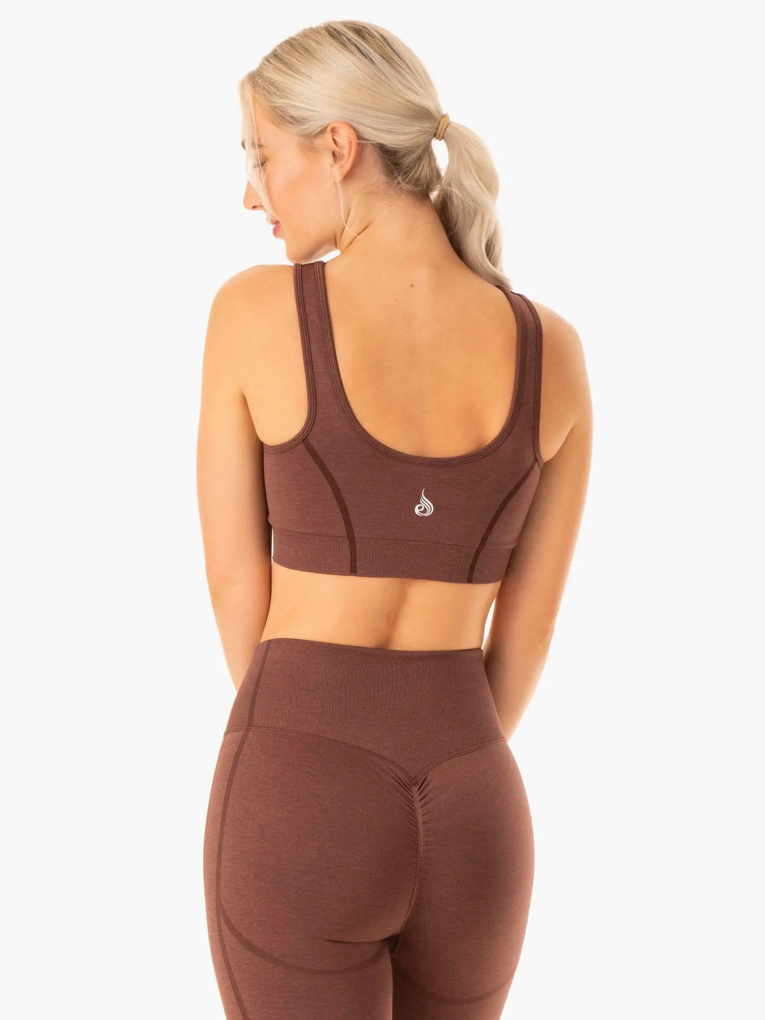 Low Profile Padding Sleepwear Enhance Seamless Sports Bra - Chocolate