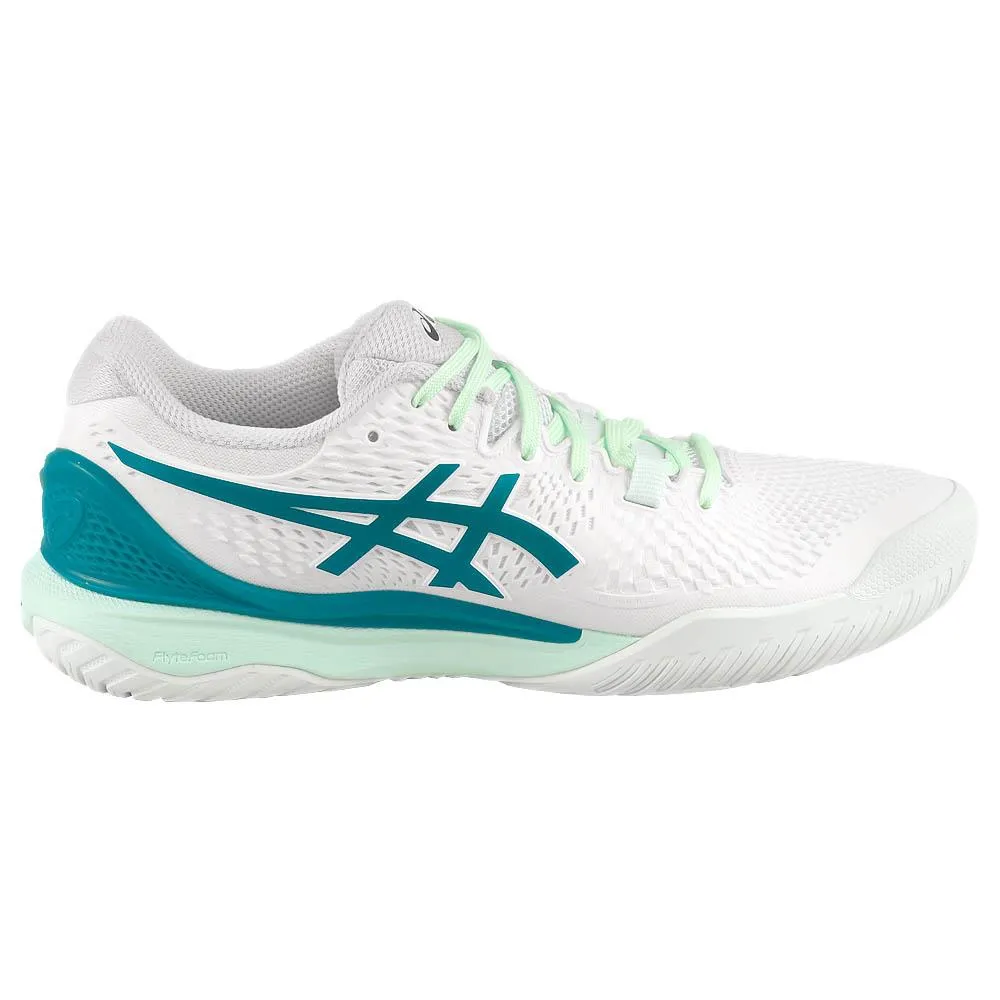 Urban Running Reinforced Heel Counter Asics Women's Gel-Resolution 9 - White/Teal Blue