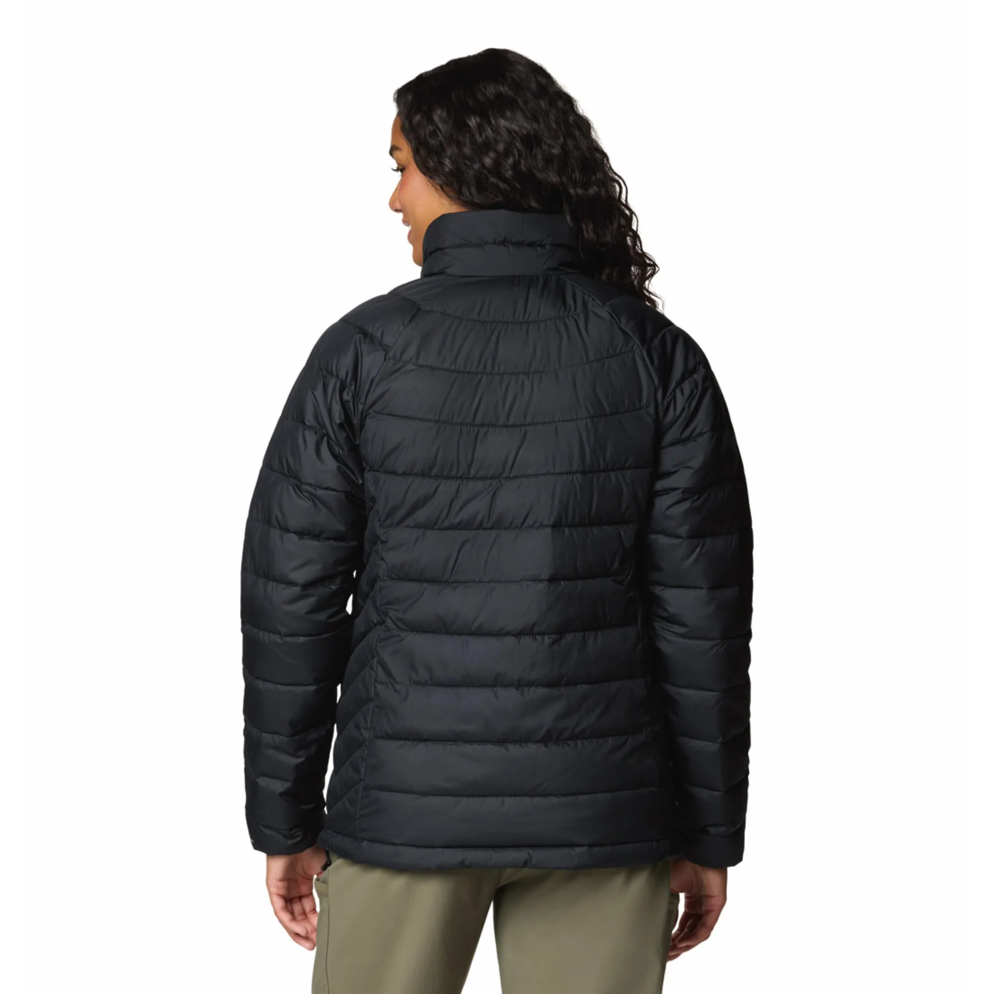 Columbia Women Black Powder Lite II Full Zip Jacket Collar Options