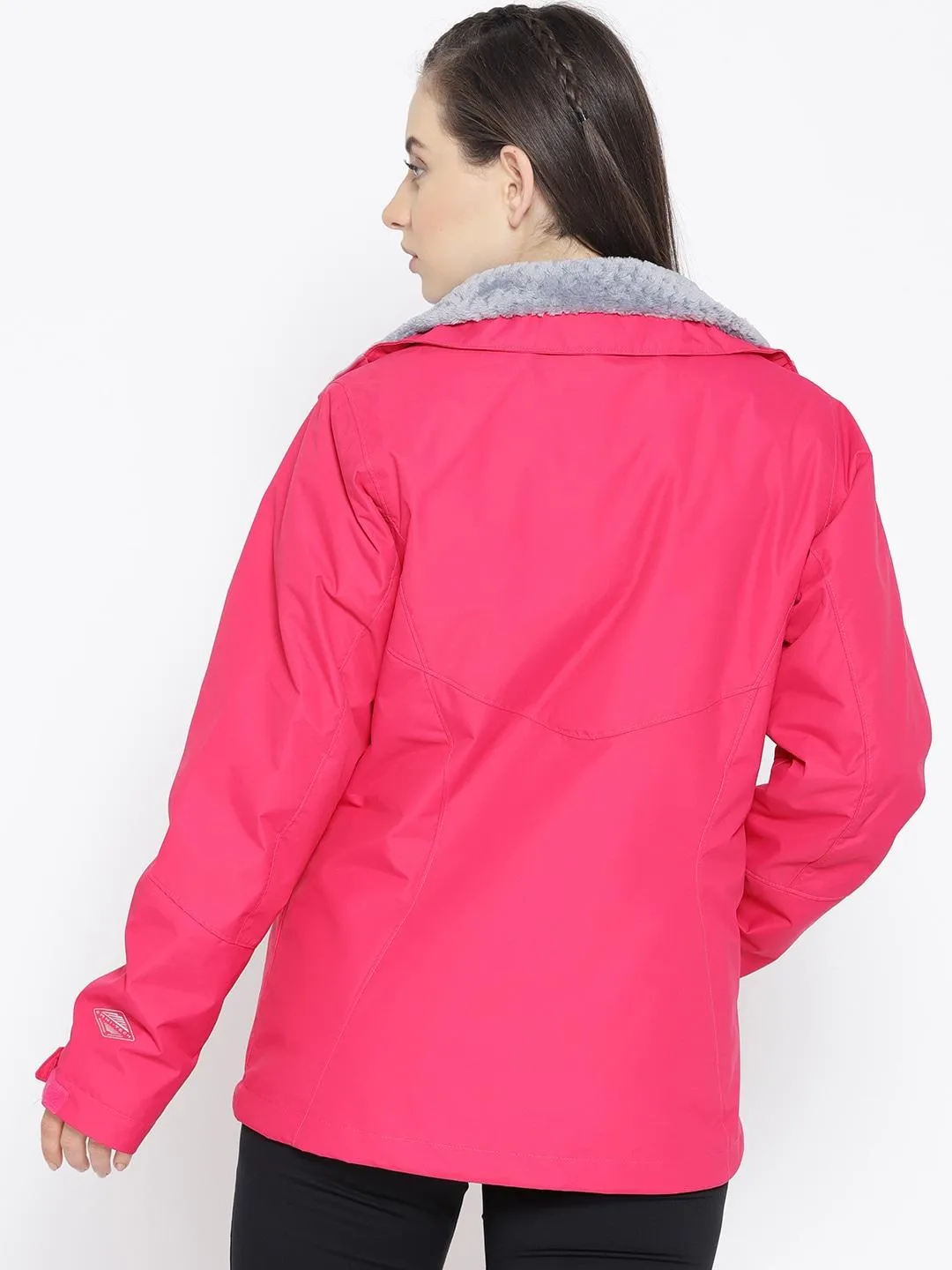 Columbia Women Red Bugaboo II Insulated Interchange Jacket Zippered Closure Trendy