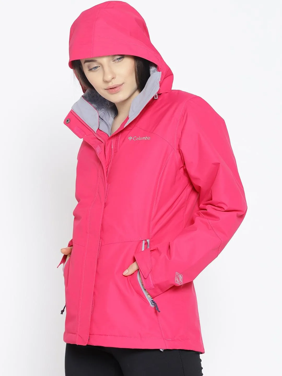 Light Rain Columbia Women Red Bugaboo II Insulated Interchange Jacket