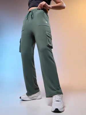Women Solid Straight Fit Cargo Trackpants with TECHNOCOOL  Sleek Performance Functional Fit