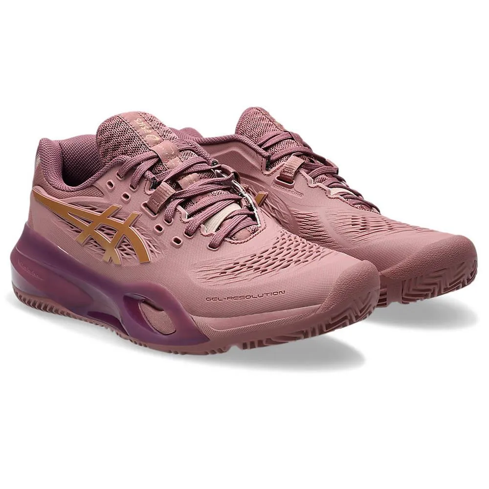 Shock Absorption Midsole Elastic Band Asics Women's Gel-Resolution X - Padel - Purple Oxide/Rose Gold