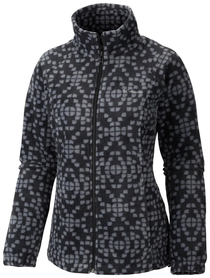 Columbia Women Black Benton Springs Print Full Zip suitable for corporate events