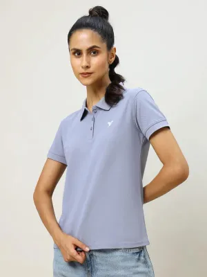 Flexible Fit Women Solid Slim Fit Polo T-shirt with MATPIQ