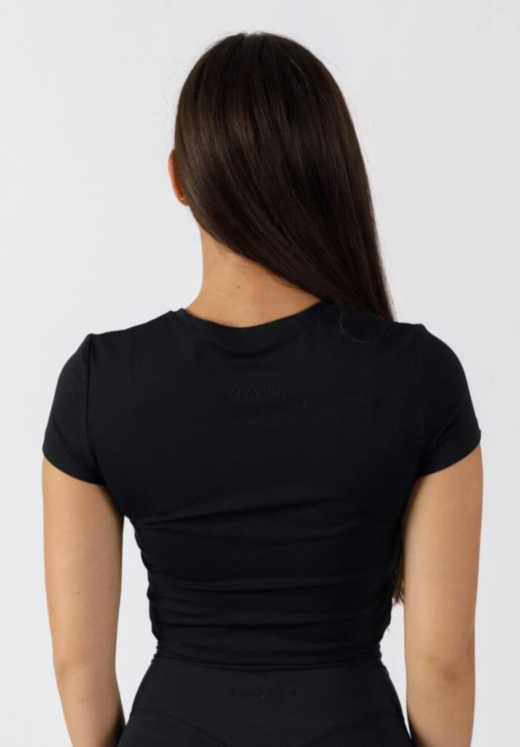 RecStretch Short Sleeve Crop Black Flexible Shoulder Seams