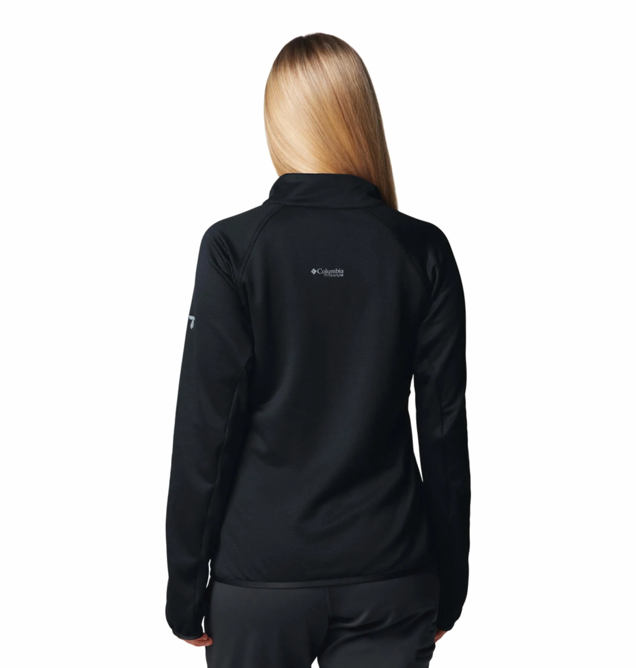 Columbia Women Black Triple Canyon Grid Fleece FZ Task motorcyclist