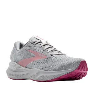 Brooks Women's Adrenaline GTS 24 Wide Grey/White lace - up shoe model Non Slip Grip Sole