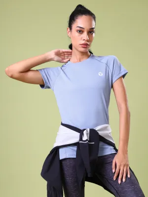 Versatile Trend Minimalist Apparel Women Solid Slim Fit Crew Neck T-shirt with TECHNO COOL