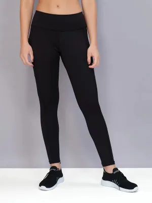 Ribbed Texture Fabric Women Solid Slim Fit Tights with ELASTO PLUS