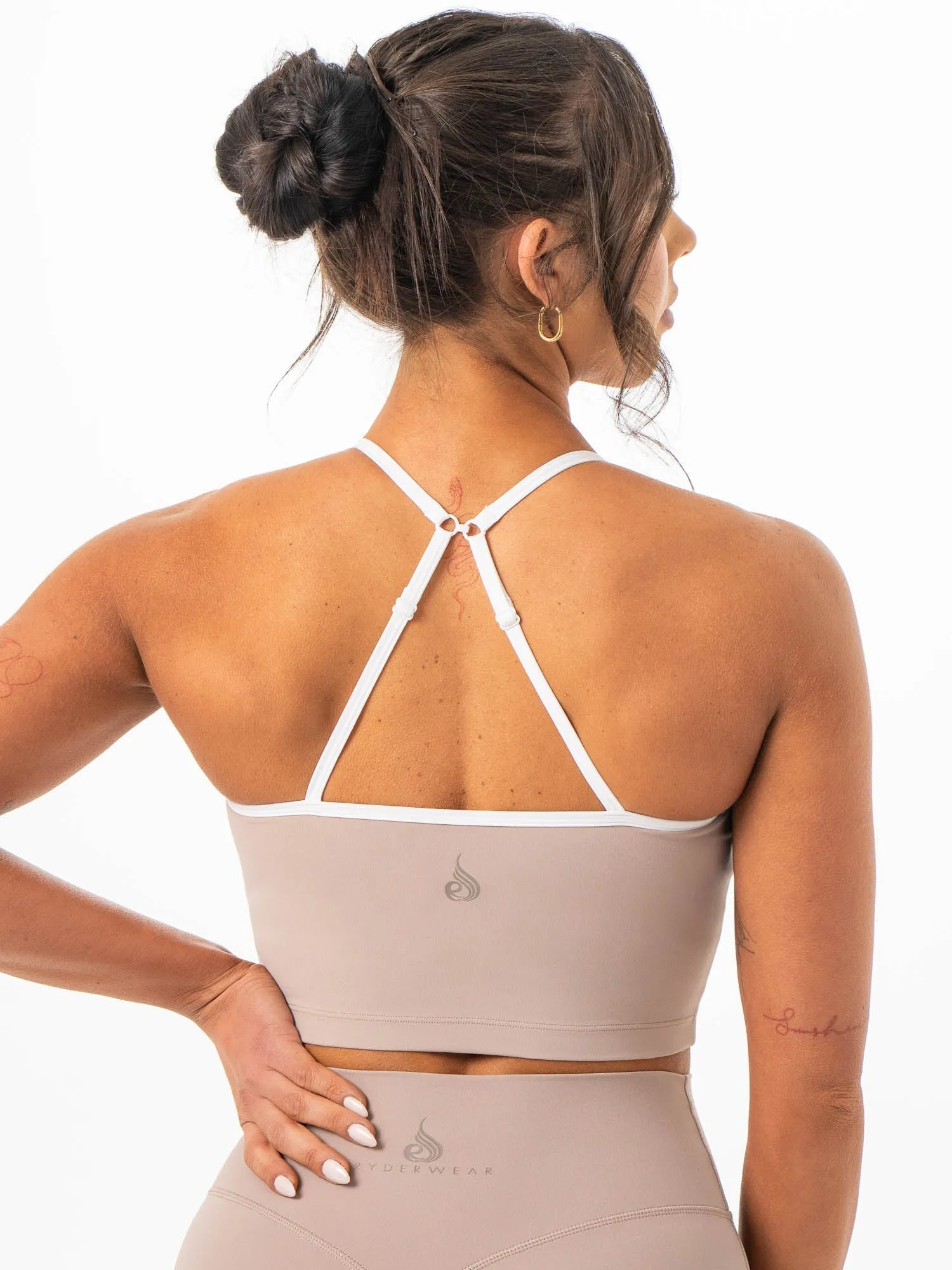 NKD Contrast Shelf Bra Tank - Almond Skinny fit seams Shoulder support