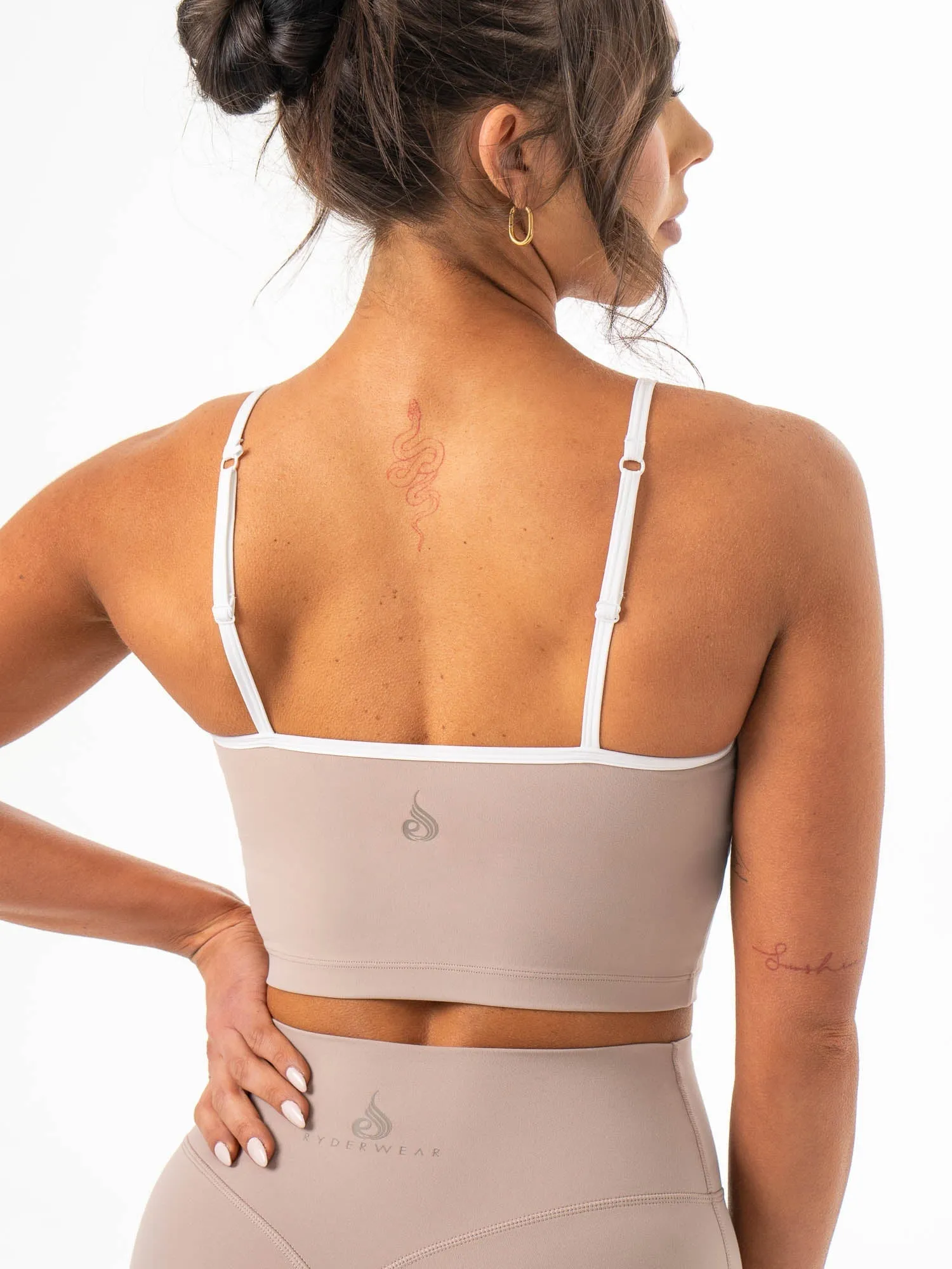 Comfort Fit NKD Contrast Shelf Bra Tank - Almond