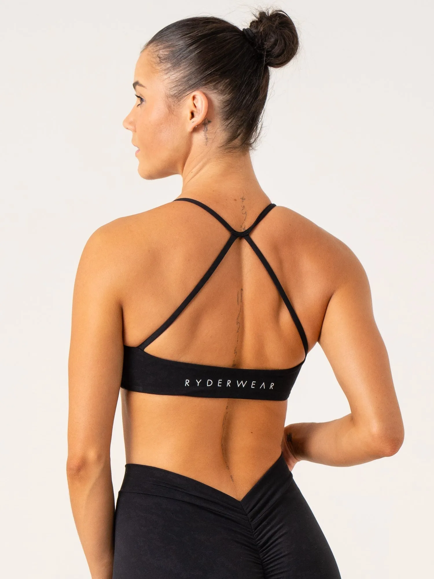 NKD Stonewash Sports Bra - Black Stonewash Breathable Lining