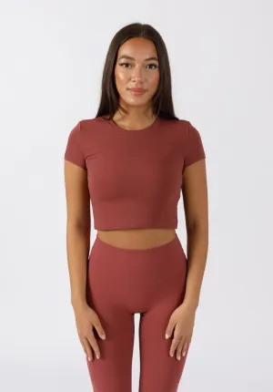 Feminine Touch RecStretch Short Sleeve Crop Strawberry Quartz