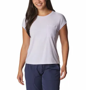 NoSideSeams Casual Comfort Wear Columbia Women Purple Boundless Trek Short Sleeve Tee