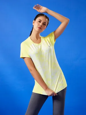 Breathable Comfort Wear UV resistant Women Abstract Print Slim Fit Crew Neck T-shirt with TECHNO COOL 
