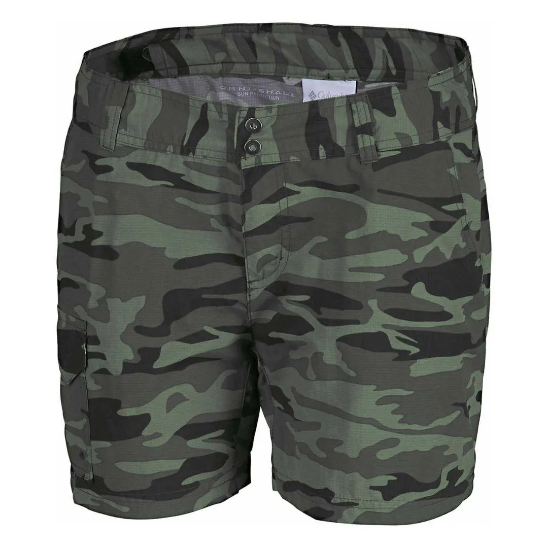 Columbia Women Green Silver Ridge Printed Short Daily Use