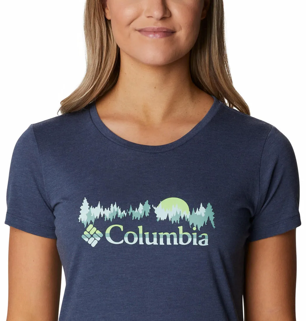 Columbia Women Blue Daisy Days SS Graphic Tee Cozy Layers