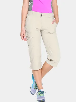 Classic Cut Stylish Comfort Columbia Women Beige Silver Ridge Capri (Sun Protection)