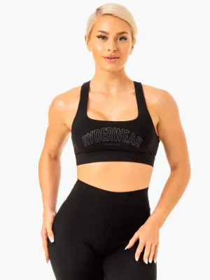 Breathable Band Different sizes Knockout Racer Back Sports Bra - Black