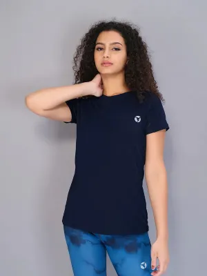 Women Solid Slim Fit Crew Neck T-shirt with TECHNO COOL Fade Resistant Dye