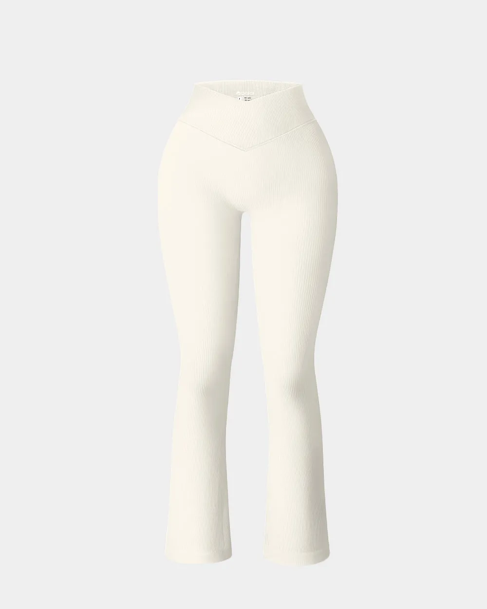 Ribbed Cross Over High Waist Lounge Pants Mid Rise Support Eco Shopper Pilates Session