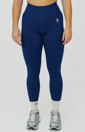 Tempo Seamless Scrunch Leggings - Midnight Blue Sleek Shape Dry Layer
