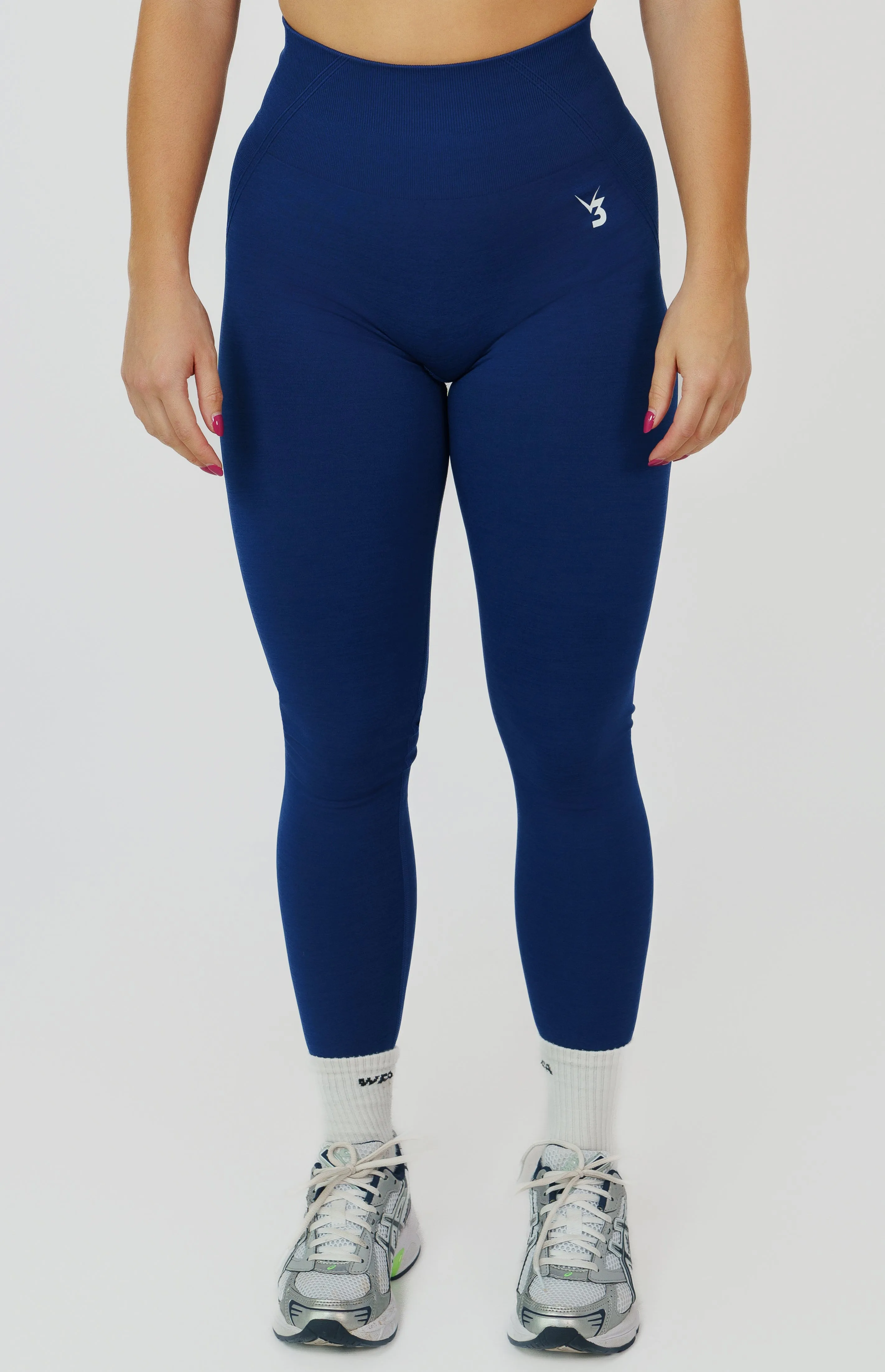 Outdoor Running Luxury Choice Eco Friendly Fabric Tempo Seamless Scrunch Leggings - Midnight Blue