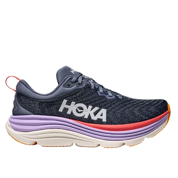 HOKA Women's Gaviota 5 Wide Anchor/Grapefruit Rollbar Stability Warm - weather running