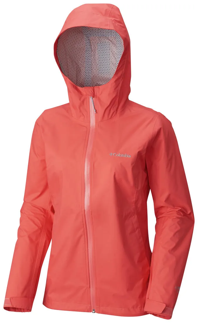 Lightweight Functional Layering Columbia Women Pink EvaPOURation Jacket Waterproof