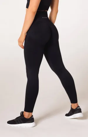 Define Seamless Scrunch Leggings - Black Marl Wrinkle Resistant Outdoor Lover