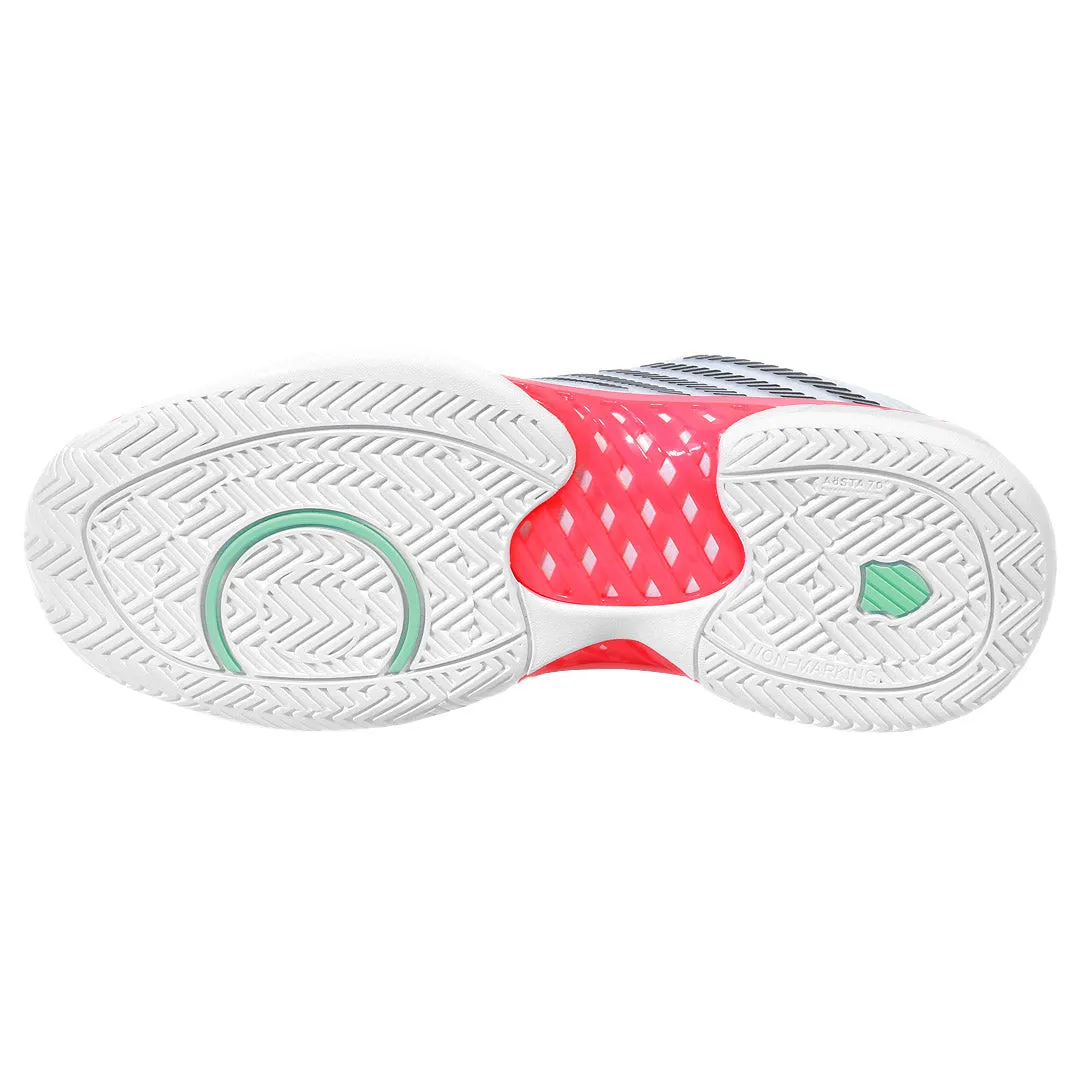 Compression resistant K-Swiss Women's Hypercourt Express 2 - White/Neon Pastel Pink