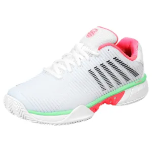 Leather Upper K-Swiss Women's Hypercourt Express 2 - Clay - White/Neon Pastel Pink