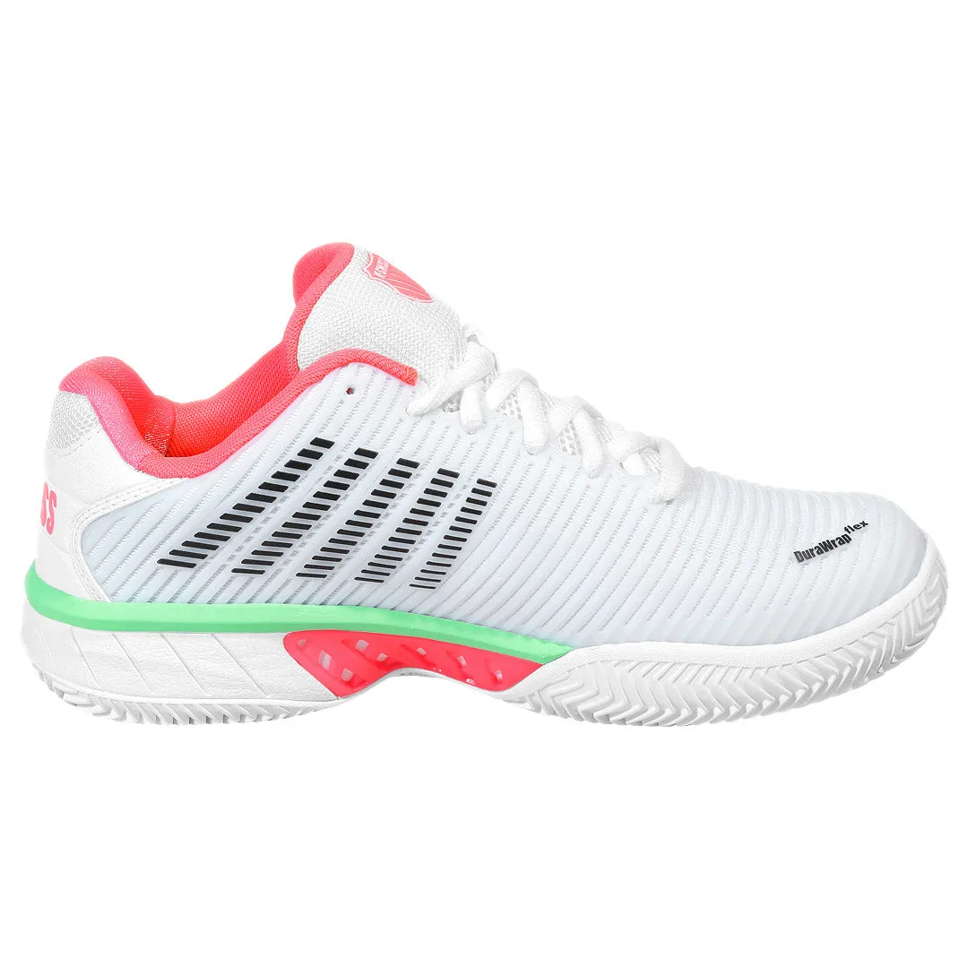Bacterial Resistant K-Swiss Women's Hypercourt Express 2 - Clay - White/Neon Pastel Pink
