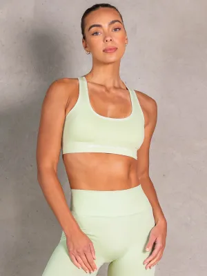NRG Seamless Scoop Neck Sports Bra - Matcha Non-Restrictive Band