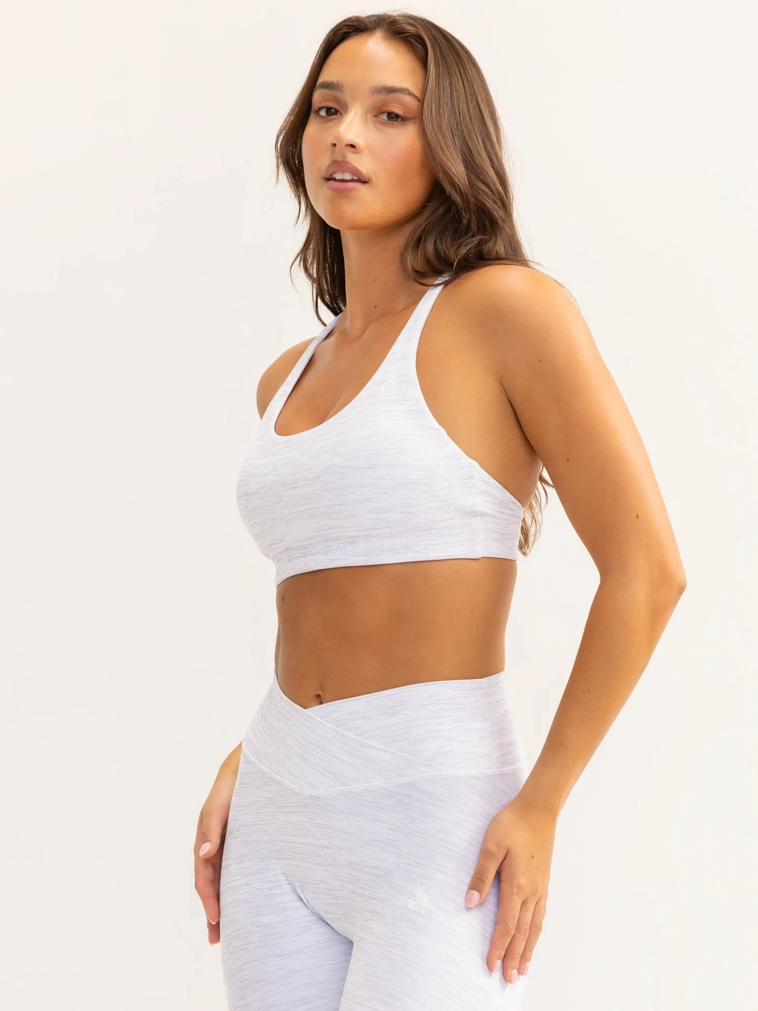 Activate Scoop Neck Sports Bra - Snow Grey Marl Outdoor Activity Adjustable straps seams