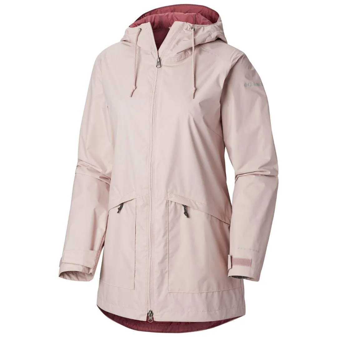 Columbia Women Red Arcadia Casual Jacket Waterproof Taped Neckline Seams Timeless Outerwear