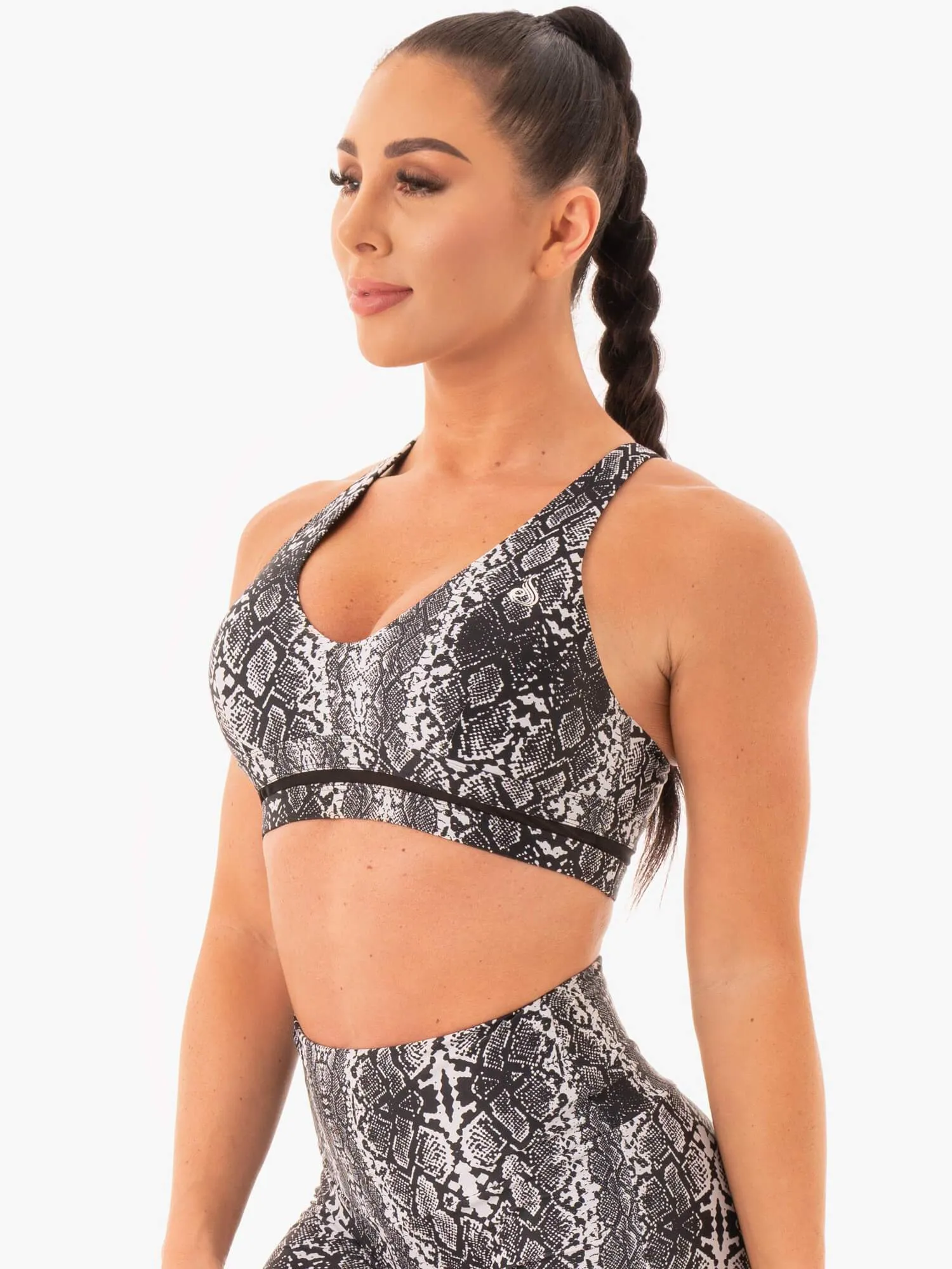 Shape Retention Large seams NEM X RW Sports Bra - White Snake