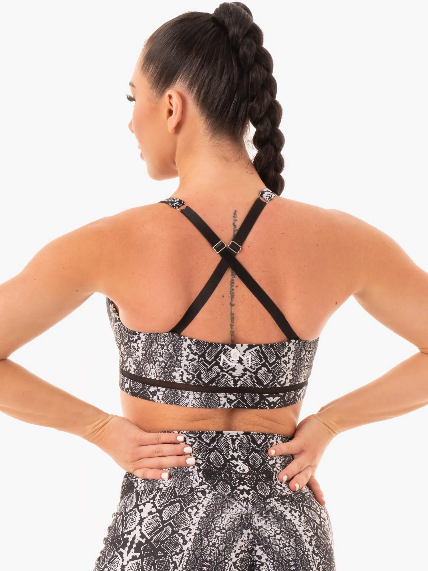 NEM X RW Sports Bra - White Snake Anti-shrink seams