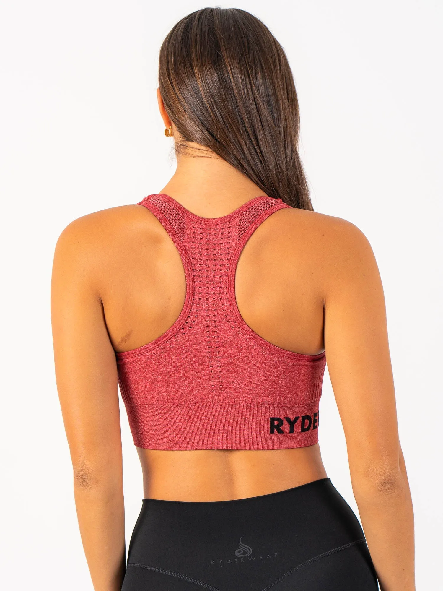 Seamless Staples Sports Bra - Cherry Red Marl Lightweight