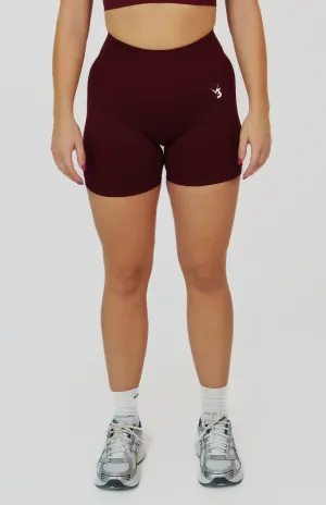 Tempo Seamless Scrunch Shorts - Pomegranate Red Friction Reducing Lining
