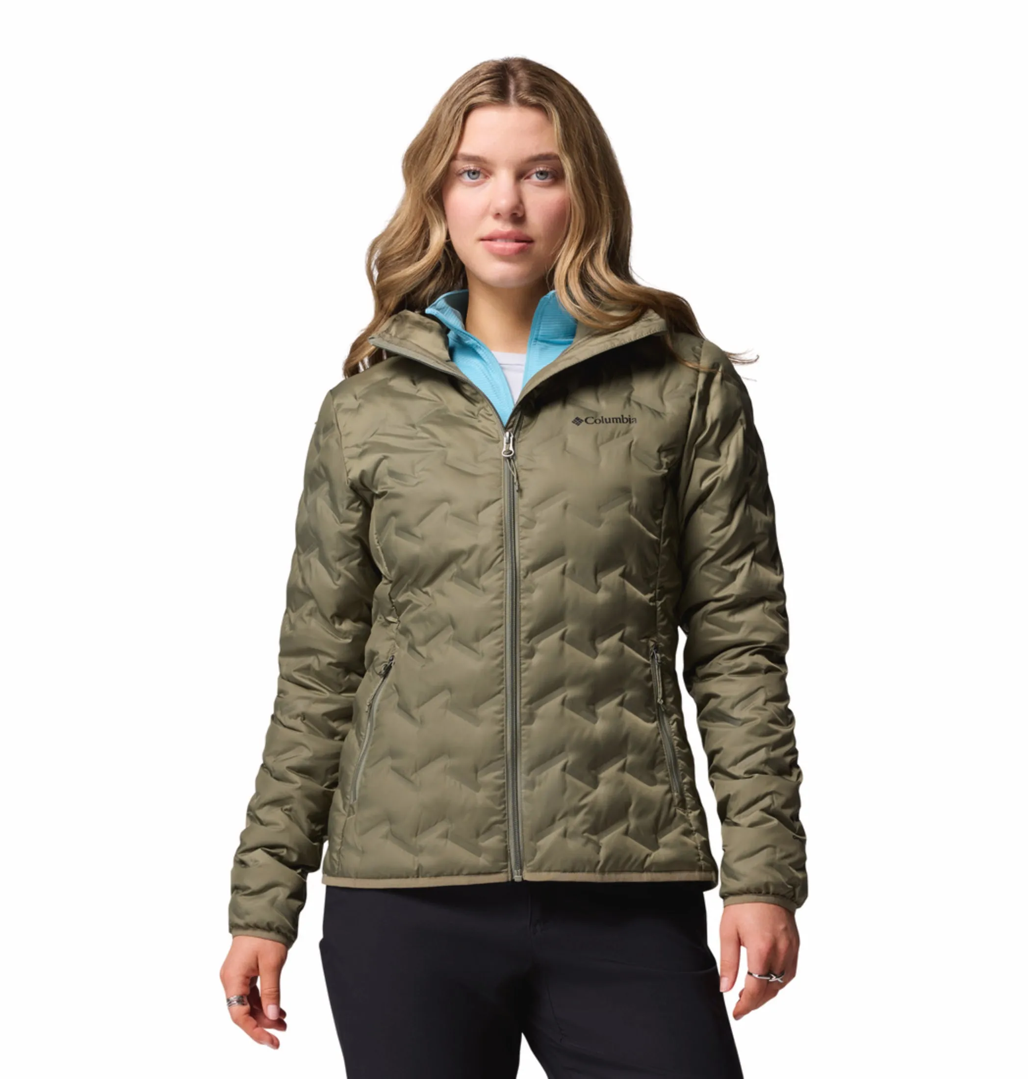 Cooperate LowProfile Seam Design Columbia Women Green HEAT SEAL Delta Ridge II Down Jacket