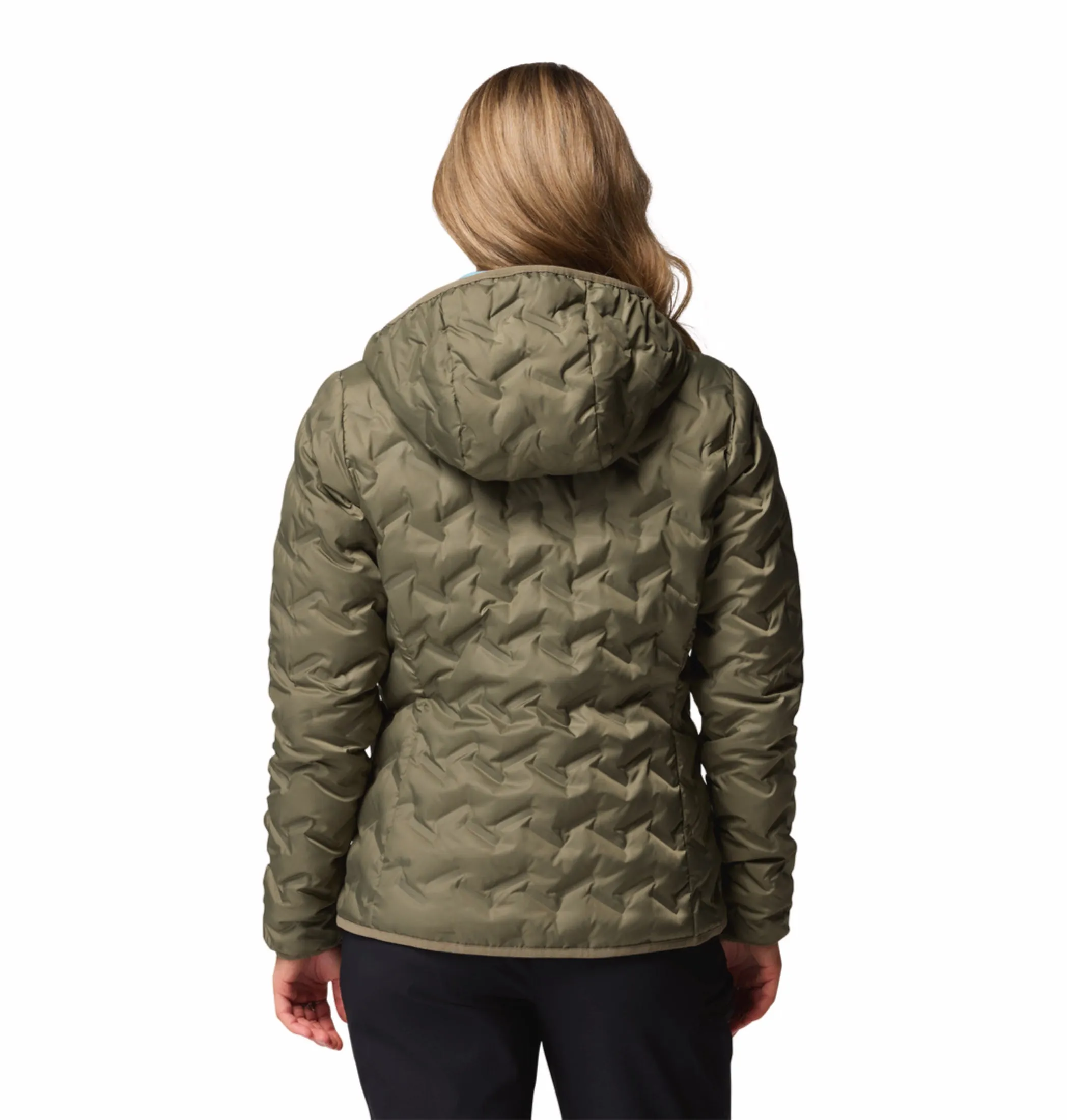 Patched Columbia Women Green HEAT SEAL Delta Ridge II Down Jacket