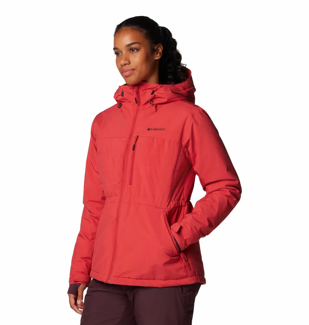 Columbia Women Red Powdered Peak Insulated Jacket Ergonomic Tailoring NonRestrictive Armholes